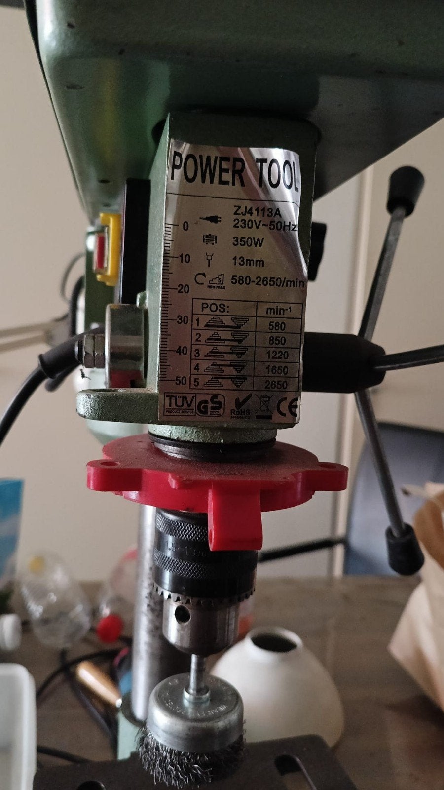 Kolomboormachine Power Tool ZJ4113A 350W, Ophalen, Gebruikt, Variabele snelheid, Minder dan 400 watt