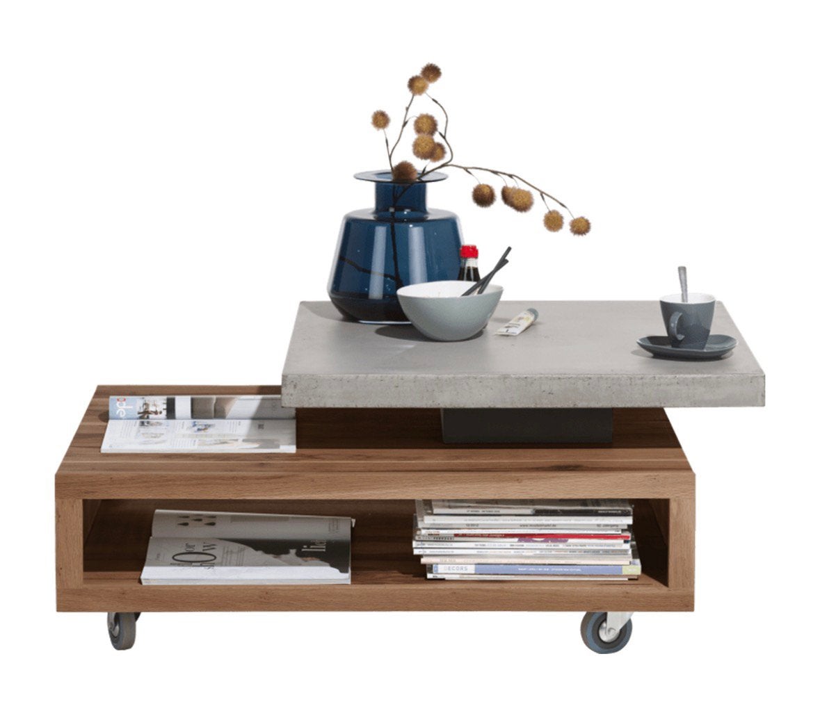 Salontafel Henders & Hazel eiken / beton, Ophalen, Gebruikt, 50 tot 100 cm, Eikenhout