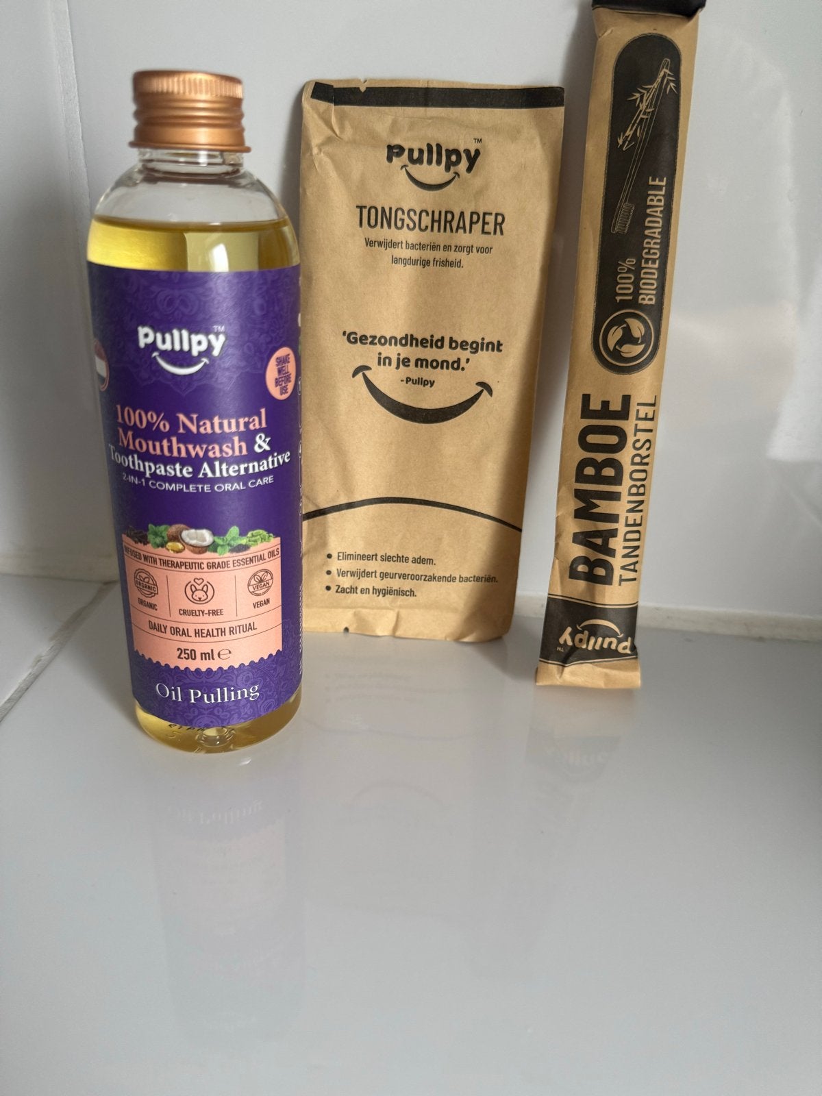 Pullpy Mondverzorgingsset: Mondwater, Tongschraper, Tandenbo, Sieraden, Tassen en Uiterlijk, Ophalen of Verzenden, Nieuw, Overige typen