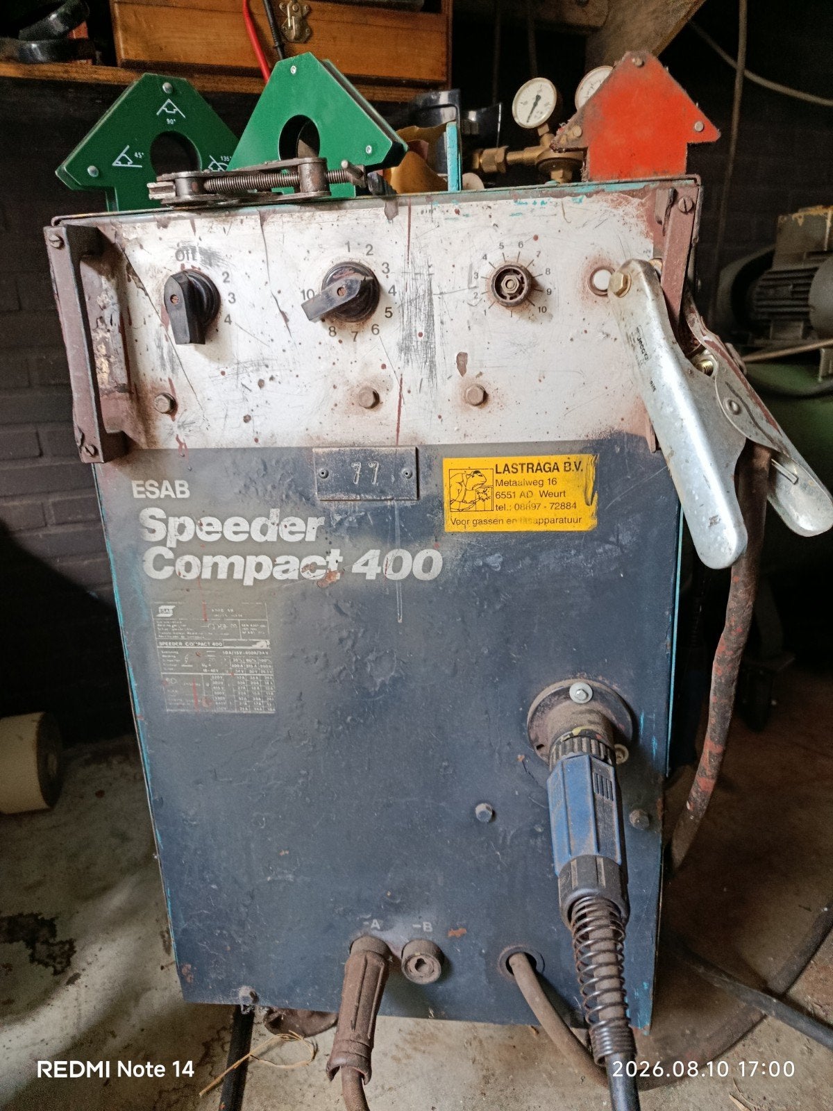 ESAB Speeder Compact 400 lasapparaat et gasfles en toebehore, Ophalen of Verzenden
