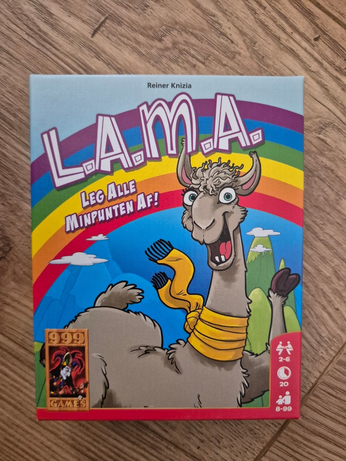 L.A.M.A. kaartspel van 999 Games - Leg Alle Minpunten Af!, Vijf spelers of meer, Ophalen of Verzenden, Zo goed als nieuw, 999 Games