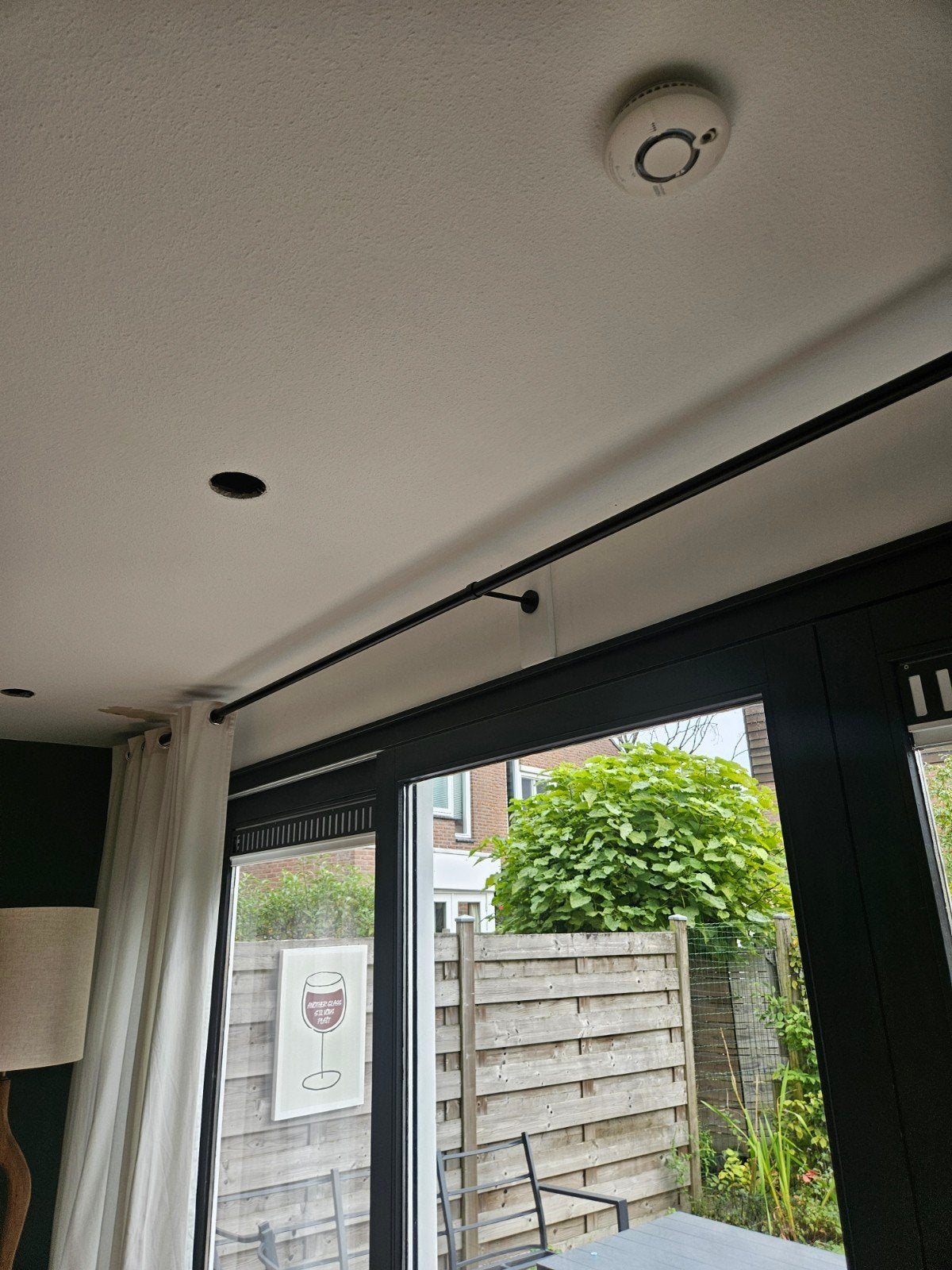Zwart matte gordijn roede, 485,5 cm, Ophalen, Zo goed als nieuw