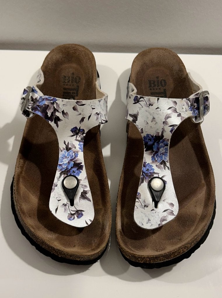 Bio Time lederen T-sandaal (maat 40), Wit, Bio Time, Gedragen, Sandalen of Muiltjes