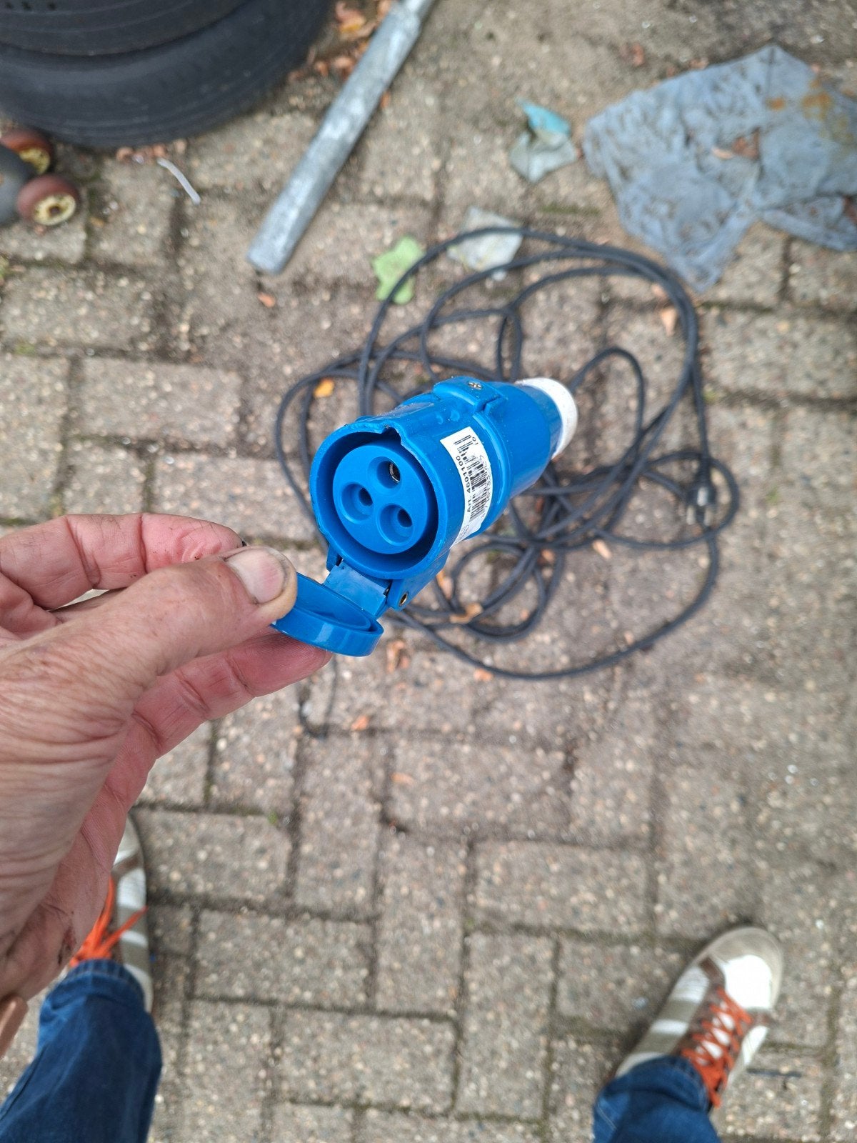 Verlengkabels CEE 3-polig - 6 en 9 meter, Ophalen of Verzenden, Gebruikt, Kabel of Snoer