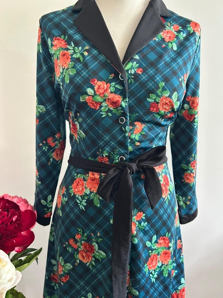 King Louie maat XL blauwe retro blouse jurk polo 3323, Blauw, Maat 46/48 (XL) of groter, Ophalen of Verzenden, Zo goed als nieuw