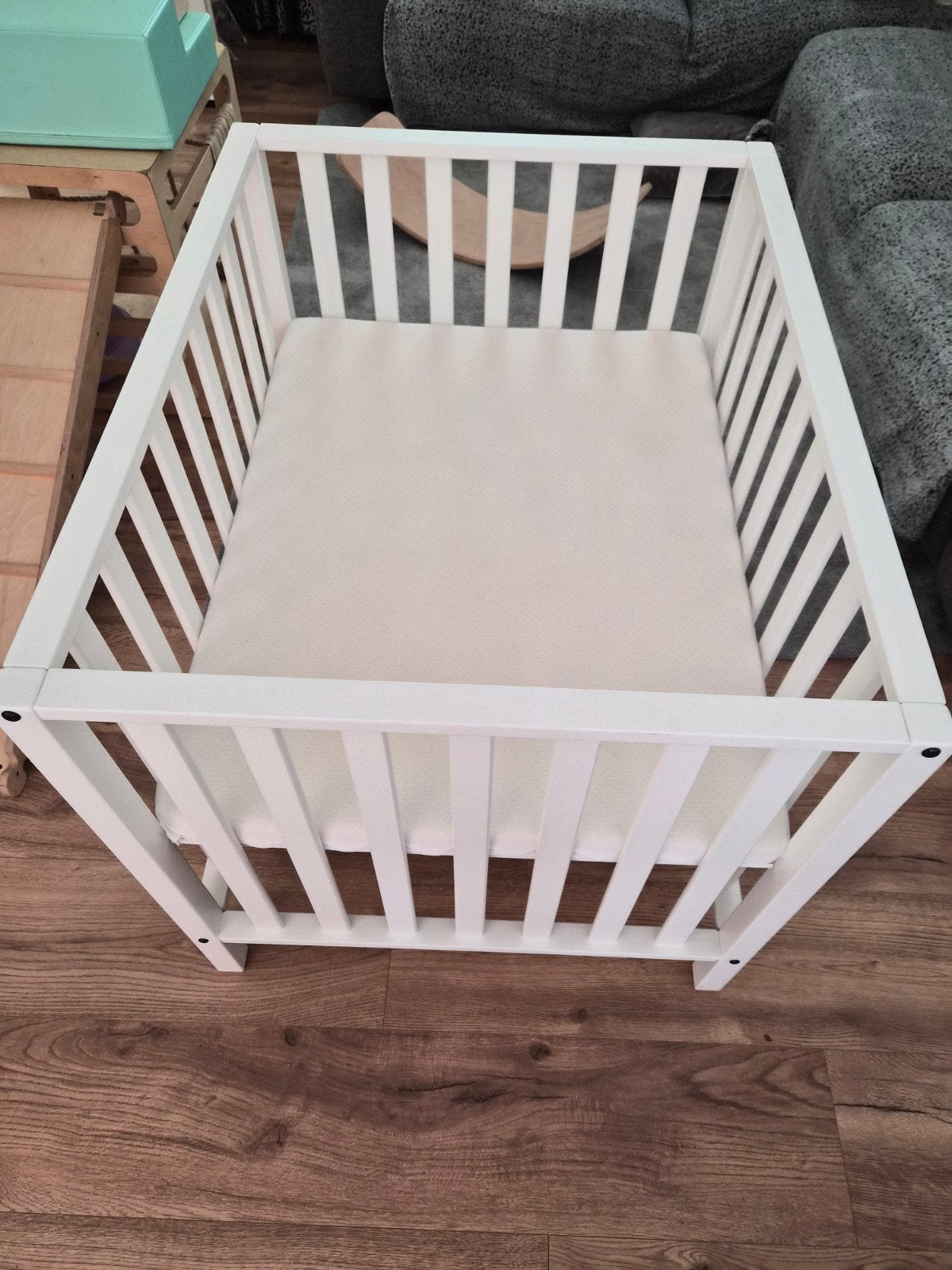 Wit houten bqbybox TWF met matras, Ophalen, Zo goed als nieuw, Overige typen