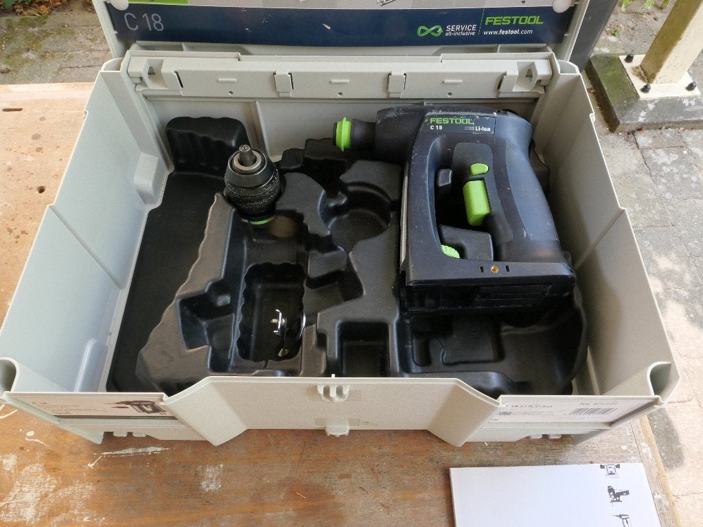 festool C18 Li accu boormachine, Doe-het-zelf en Verbouw, Gereedschap | Boormachines, Ophalen, Gebruikt, 400 tot 600 watt, Boormachine