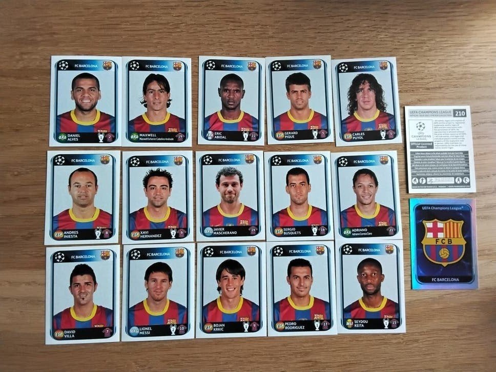 Panini Stickers Barcelona Champions League 2010/11 Compleet, Ophalen of Verzenden, Zo goed als nieuw, Buitenlandse clubs, Poster, Plaatje of Sticker