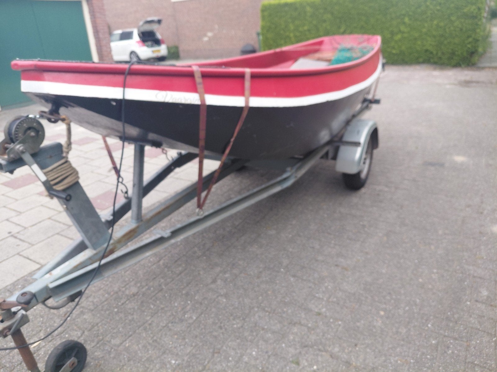 Sloep 5.5mtr met 8 pk mariner en trailer, Watersport en Boten, Sloepen, Ophalen, Trailer