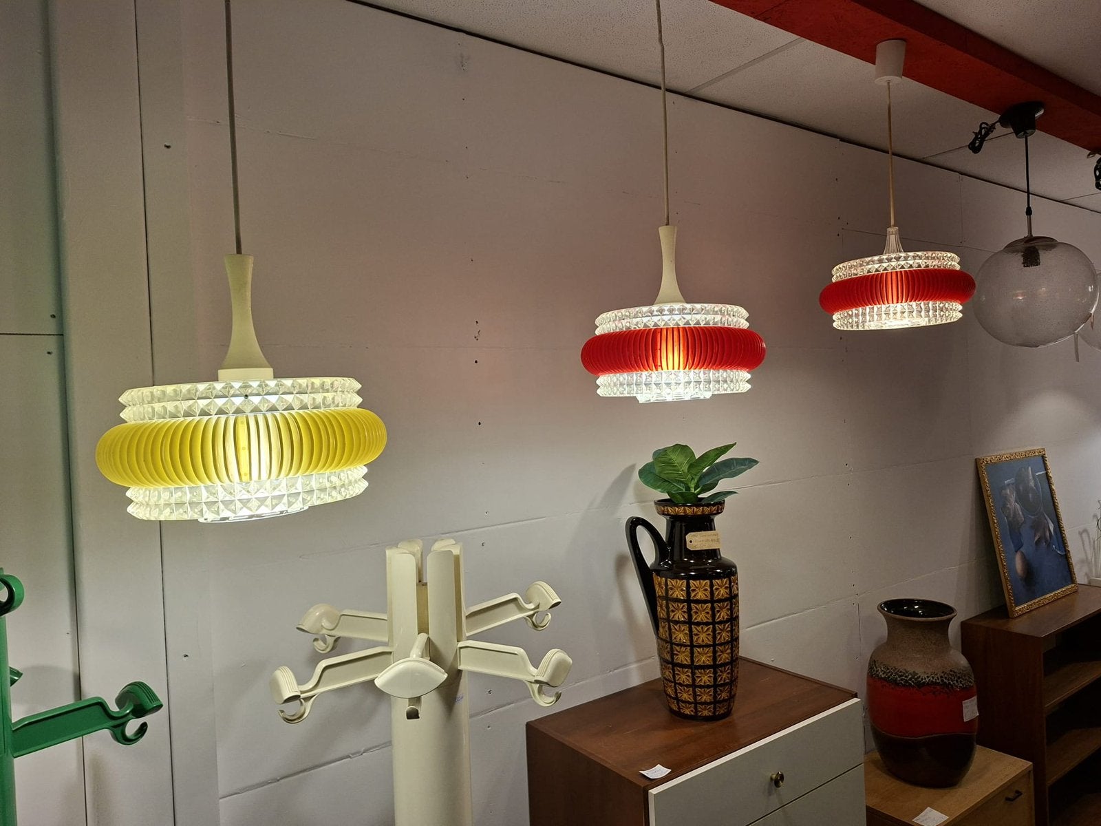Drie retro vintage Space Age lampen, Ophalen, A, A, A