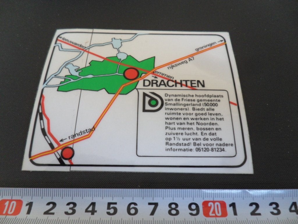 sticker DRACHTEN dynamische hoofdplaats smallingerland *, Ophalen, Zo goed als nieuw