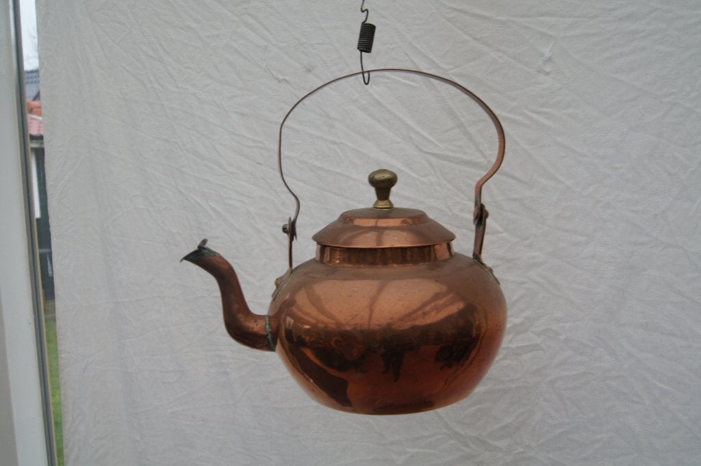 Koperen thee/ water ketel ( Antiek, Ophalen of Verzenden