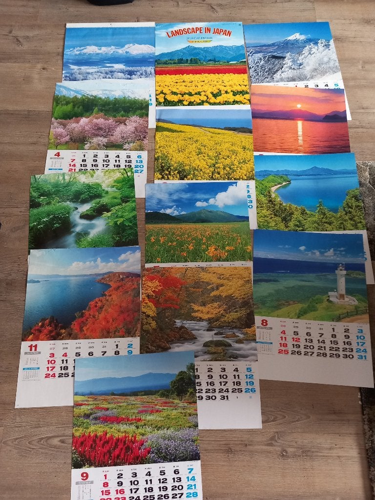 gratis kalender Japanse landschappen, Diversen, Kalenders, Ophalen of Verzenden, Maandkalender, Zo goed als nieuw