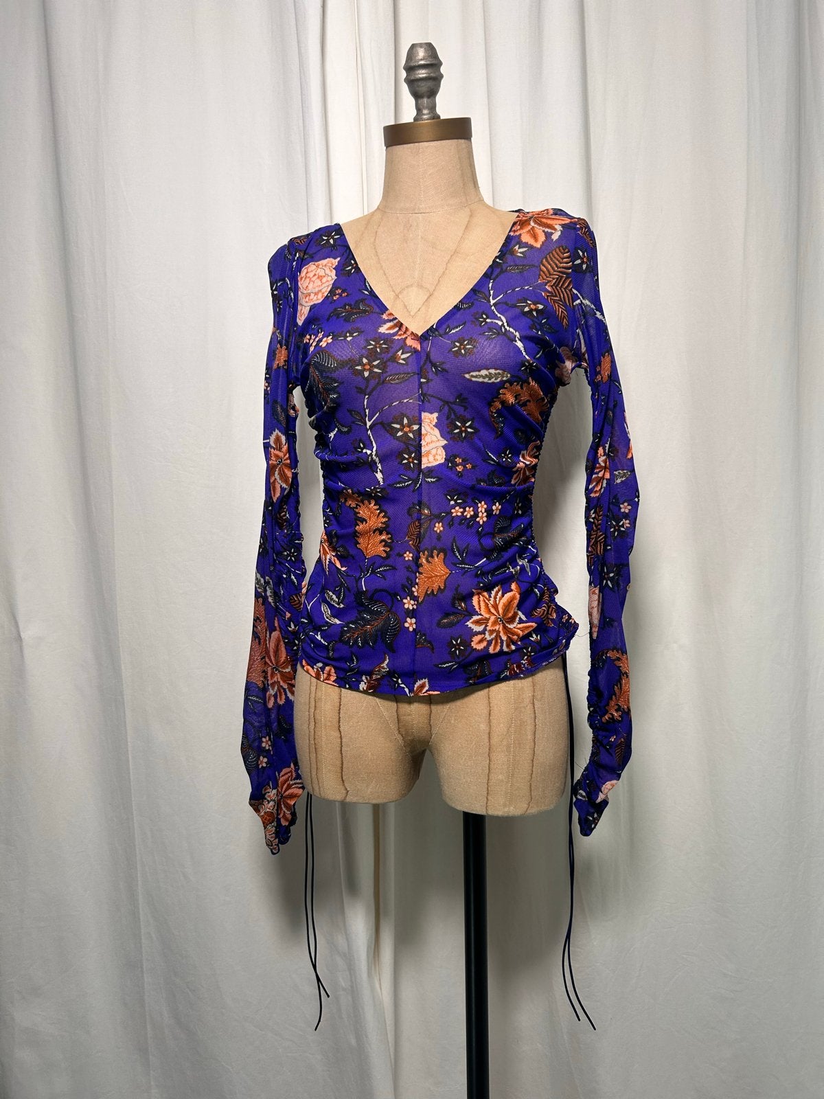 Diane von Furstenberg blouse in maat 36, Ophalen of Verzenden, Gedragen, Maat 36 (S), Blauw
