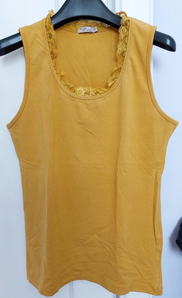 Mouwloze shirt La Ligna mt S, Geel, Ophalen of Verzenden, Zo goed als nieuw, La Ligna