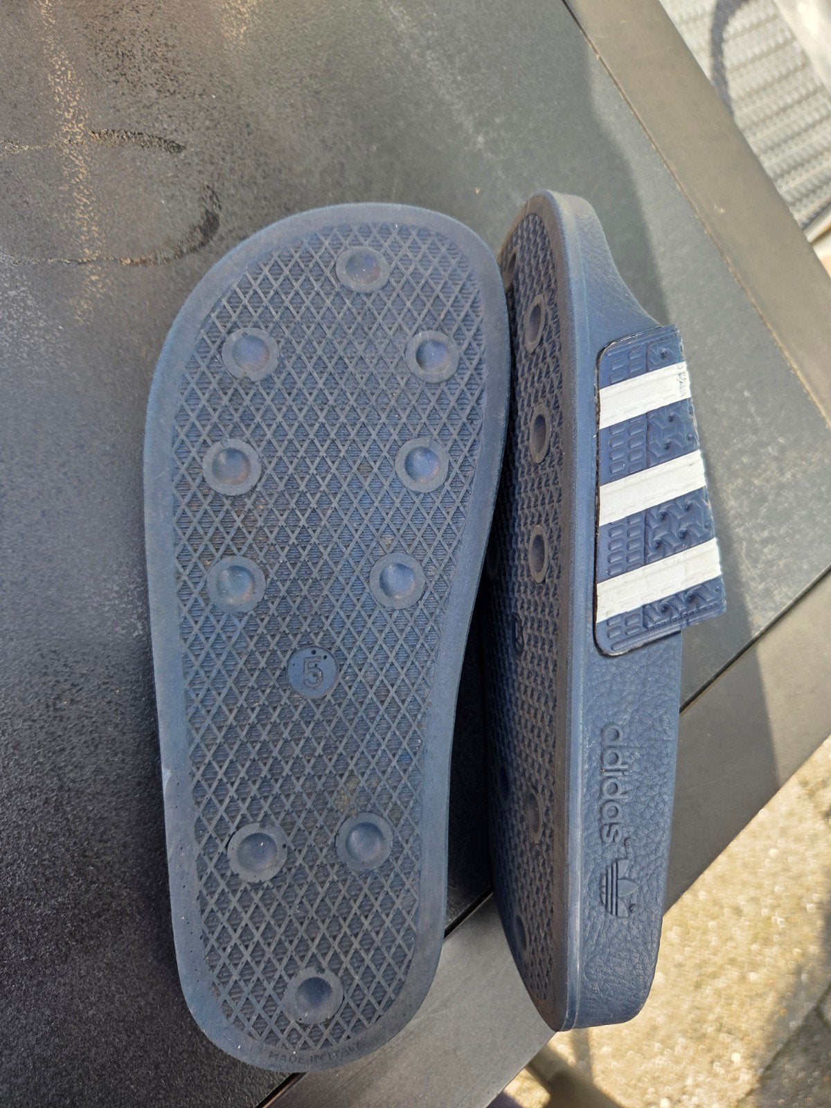 Adidas Adilette slippers - Maat 5 (EU 38), Ophalen of Verzenden, Gedragen, Blauw, Slippers