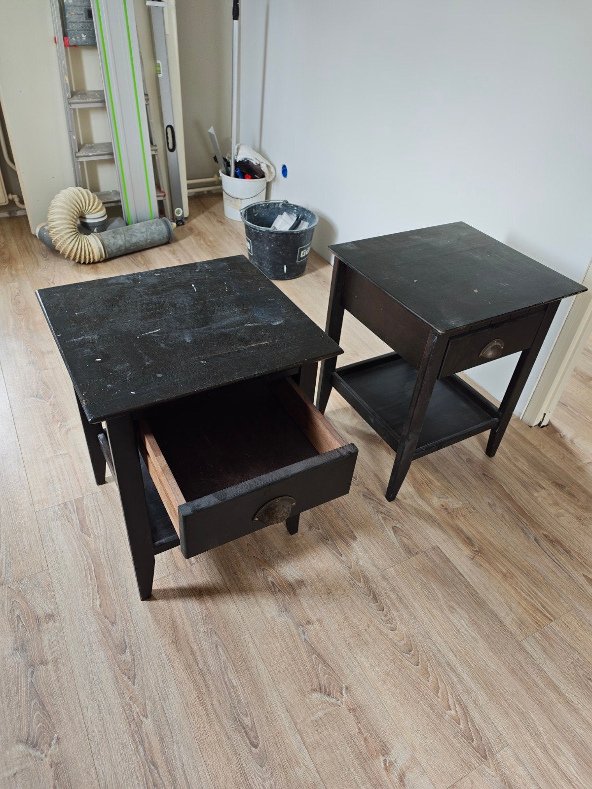 houten tafeltjes incl. lade, Huis en Inrichting, Ophalen, Gebruikt, 50 tot 100 cm, 25 tot 50 cm