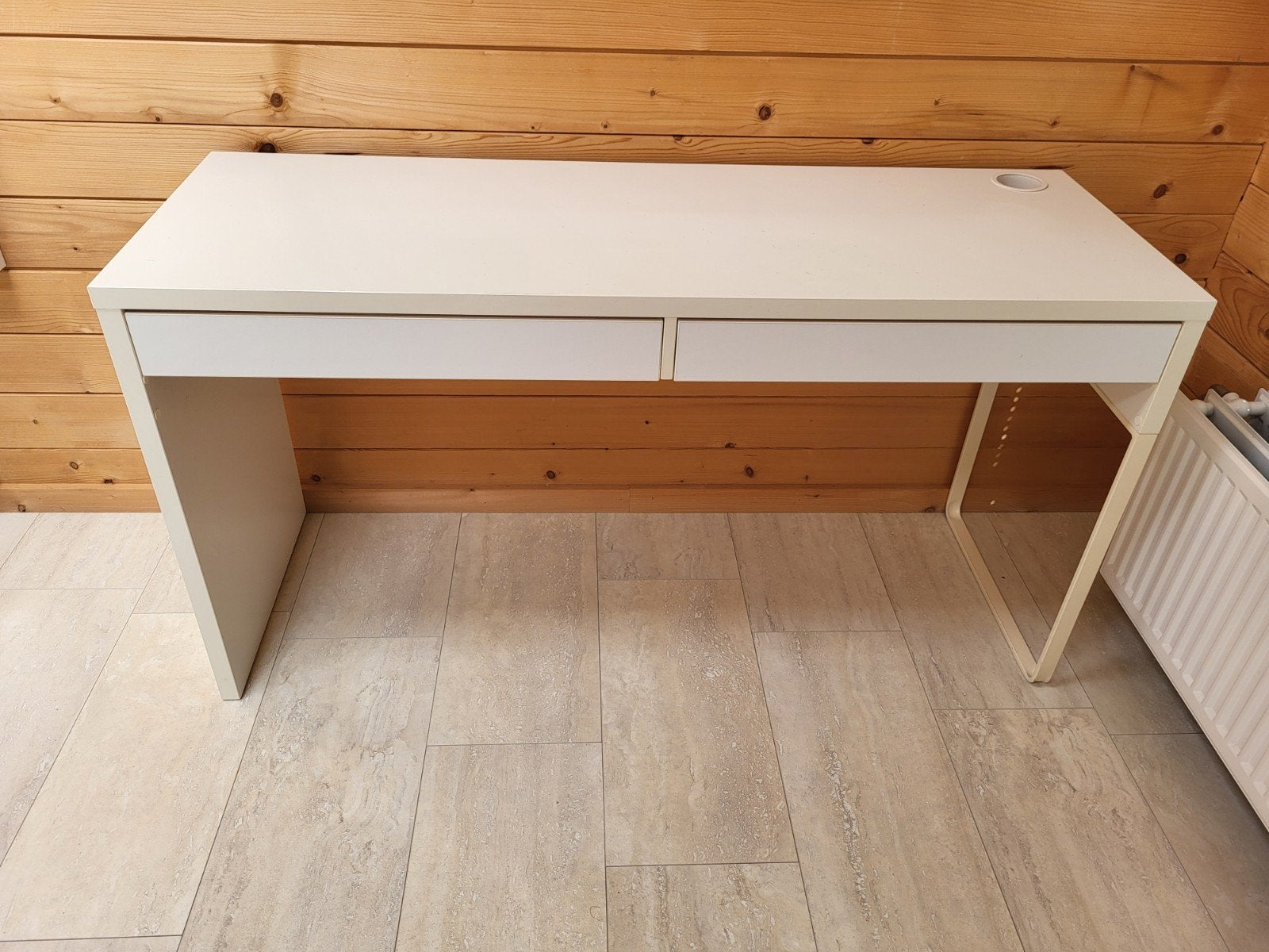 Ikea Micke wit bureau met lades en kabeldoorvoer, Ophalen, Gebruikt, Spaanplaat of MDF, 50 cm