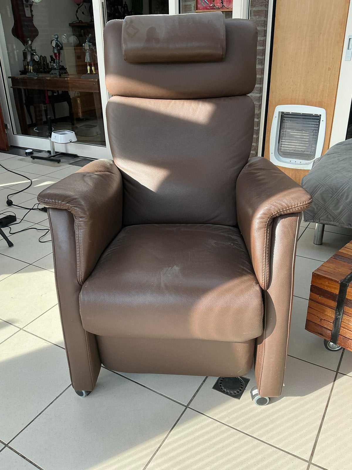 Prominent Relaxfauteuil - Bruin Leer, Elektrisch Verstelbaar