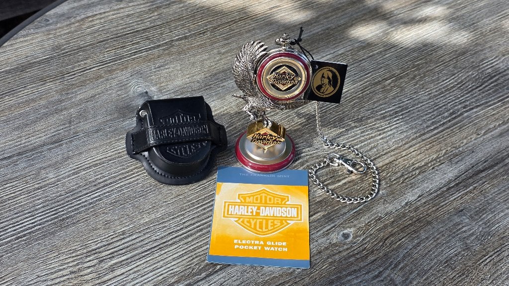 Franklin Mint Harley Davidson Zakhorloge "Electra Glide", Overige merken, Zakhorloge, Staal, Nieuw