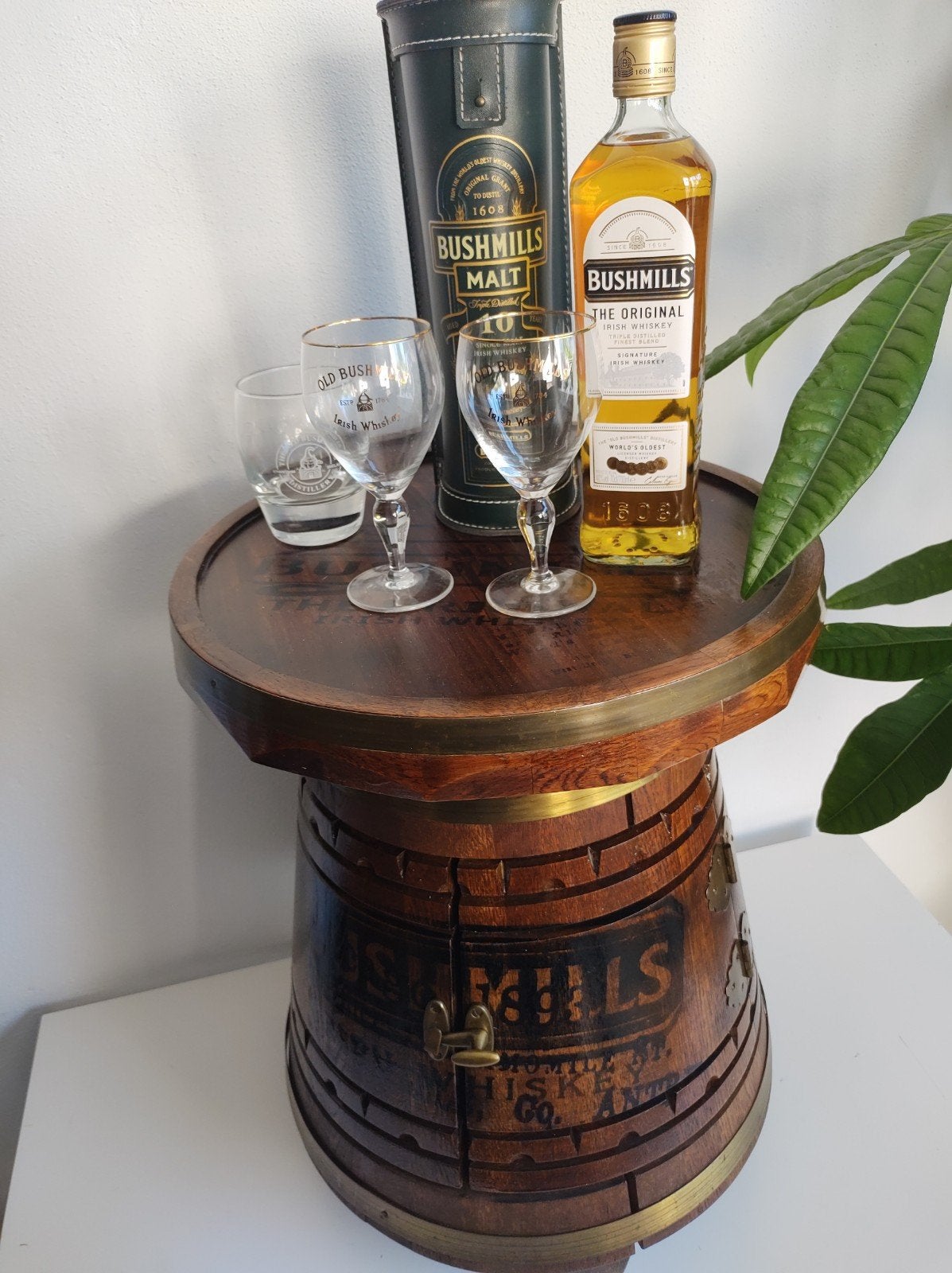 Whiskey drank vat/ ton bar dienblad, Huis en Inrichting, Woonaccessoires | Etagères, Gebruikt, Hout, Ophalen