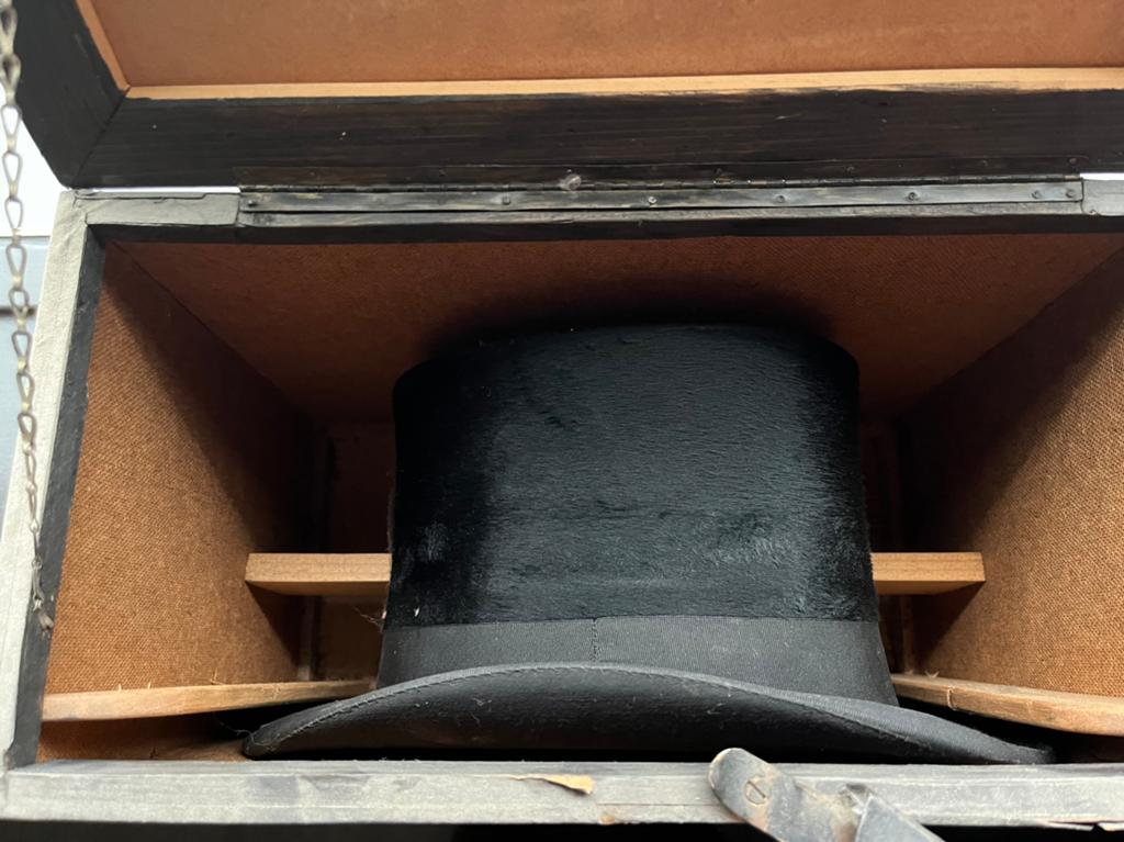 Antieke zwarte hoge hoed, Ophalen of Verzenden, Heren