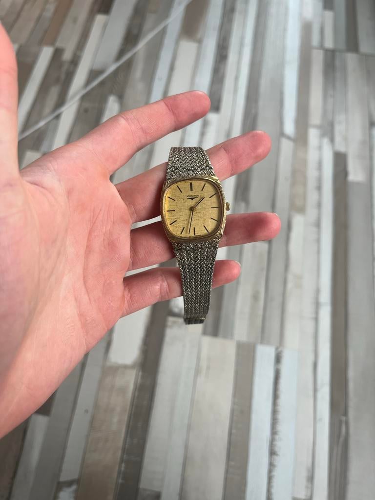 Vintage Longines handopwinder horloge heren - Goudkleurig, Overige merken, Gebruikt, Polshorloge, Overige materialen
