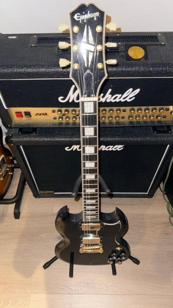 Epiphone SG Custom Ebony Gitaar, Muziek en Instrumenten, Behuizingen en Koffers, Ophalen, Nieuw