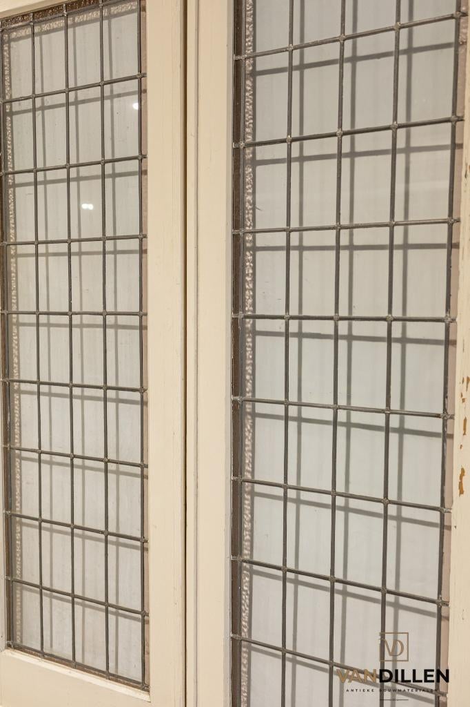 Mooie set ensuite / schuifdeuren glas in lood 215x150, Ophalen, Gebruikt, 120 cm of meer, Binnendeur