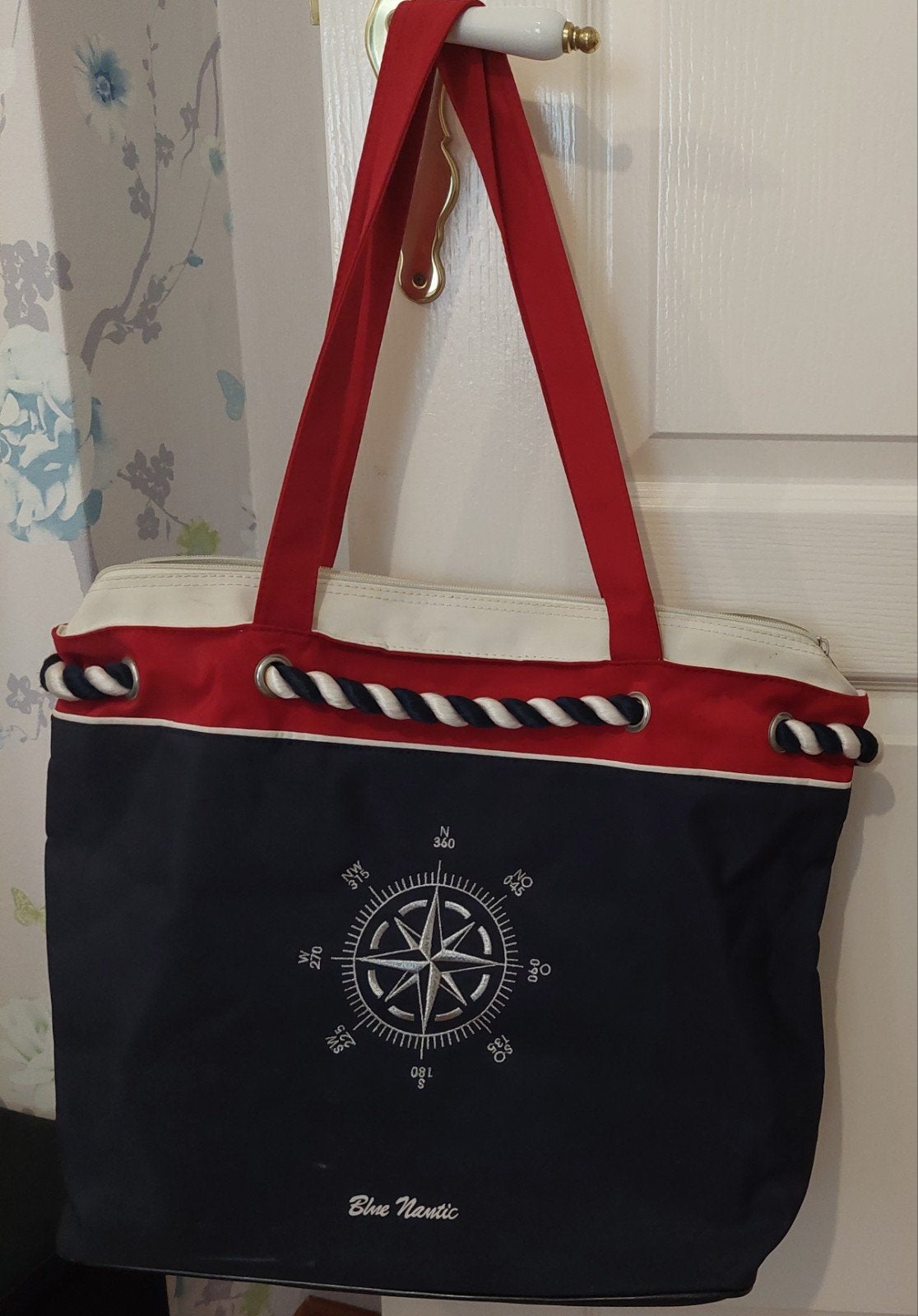 Bad tas  rood wit blauw en rug tasje, Sieraden, Tassen en Uiterlijk, Tassen | Damestassen, Ophalen of Verzenden, Gebruikt, Blauw