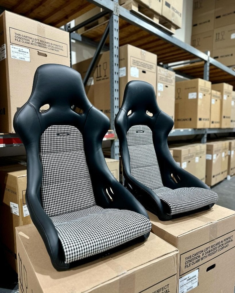 Recaro Pole Position leder pepita kuipstoel schaalstoel, Auto diversen, Ophalen of Verzenden
