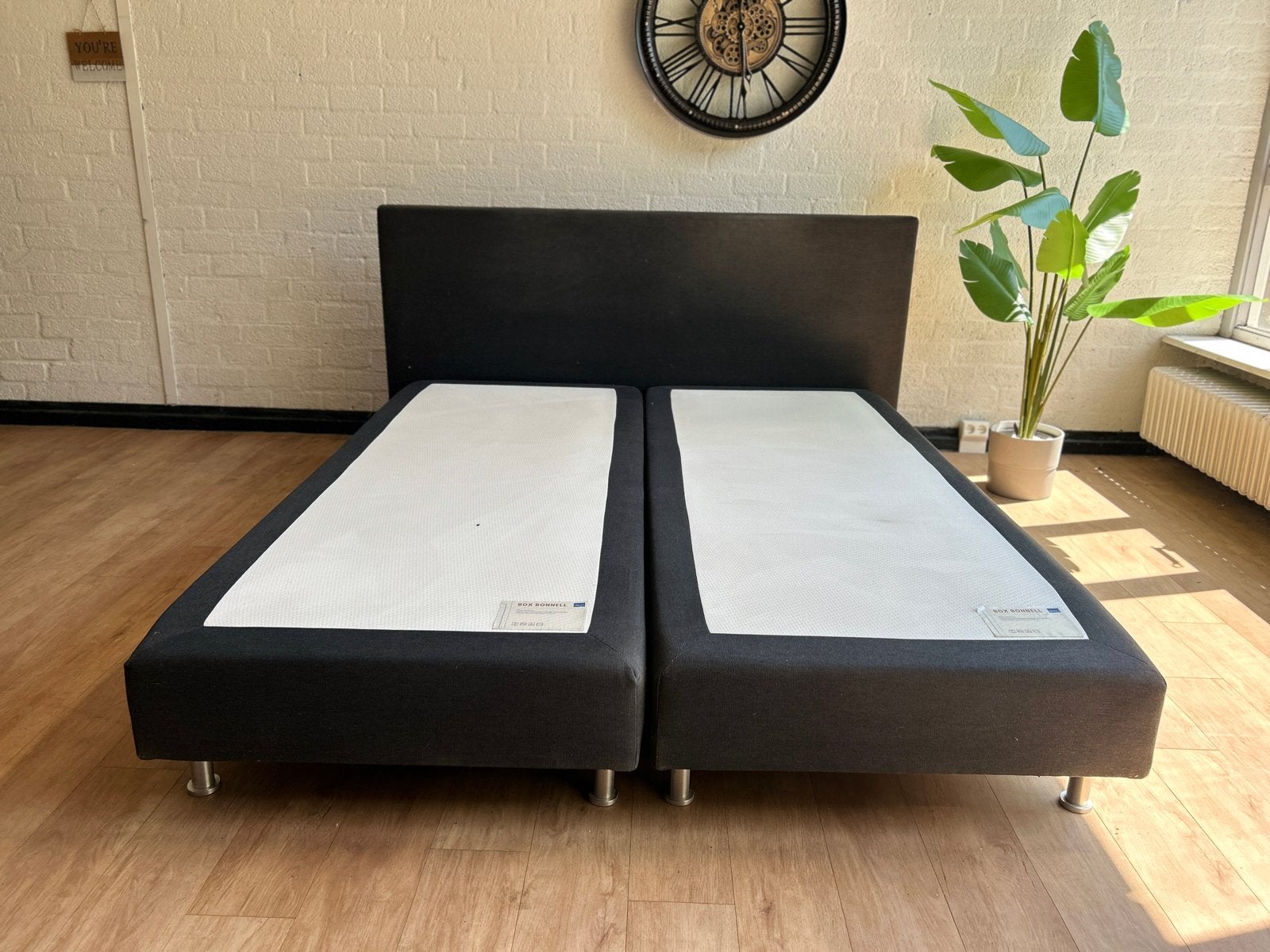 Unica Box Bonnell Boxspring 180x220 cm - Dolce 98 Onyx, Huis en Inrichting, Slaapkamer | Bedden, Tweepersoons, Ophalen of Verzenden