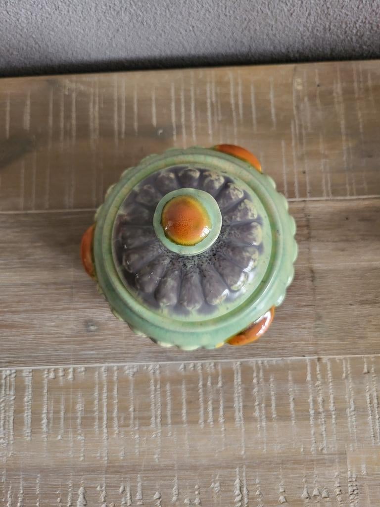Oud aardewerken potje met deksel, Ophalen of Verzenden