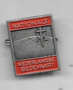 NEDERLANDSE BEDEVAART RELIGIE BROCHE SPELD, Verzamelen, Speldjes, Pins en Buttons, Ophalen of Verzenden, Gebruikt, Overige onderwerpen