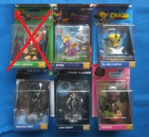 Totaku figuur Conker, Spyro, Sonic, Tails, Knuckles, Cortex, Ophalen of Verzenden, Nieuw