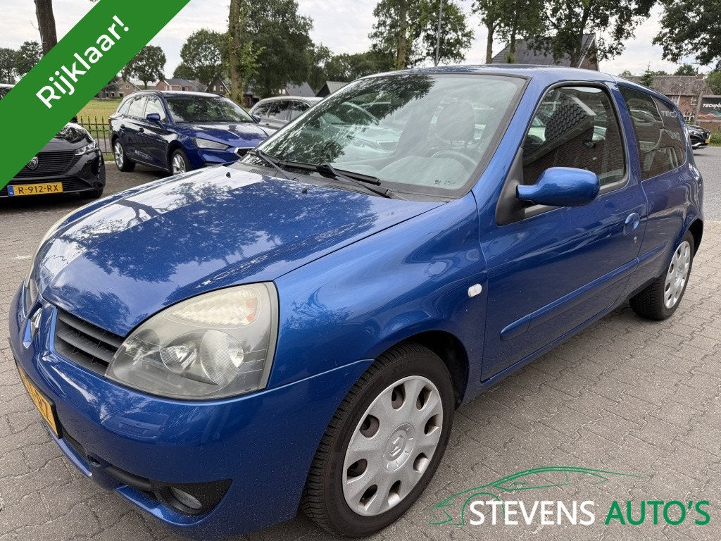 Renault Clio 1.2-16V Campus KOUDE AIRCO / RIJDT GOED / RIJKL, Auto's, Renault, Gebruikt, Zwart, Blauw, 49 €/maand