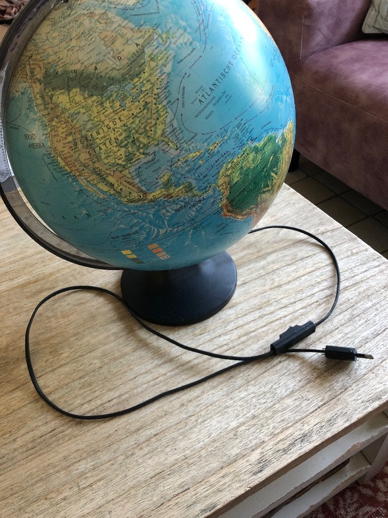 Verlichte Scanglobe Wereldbol - Made in Denmark, Ophalen, Gebruikt, Kunststof, 30 cm