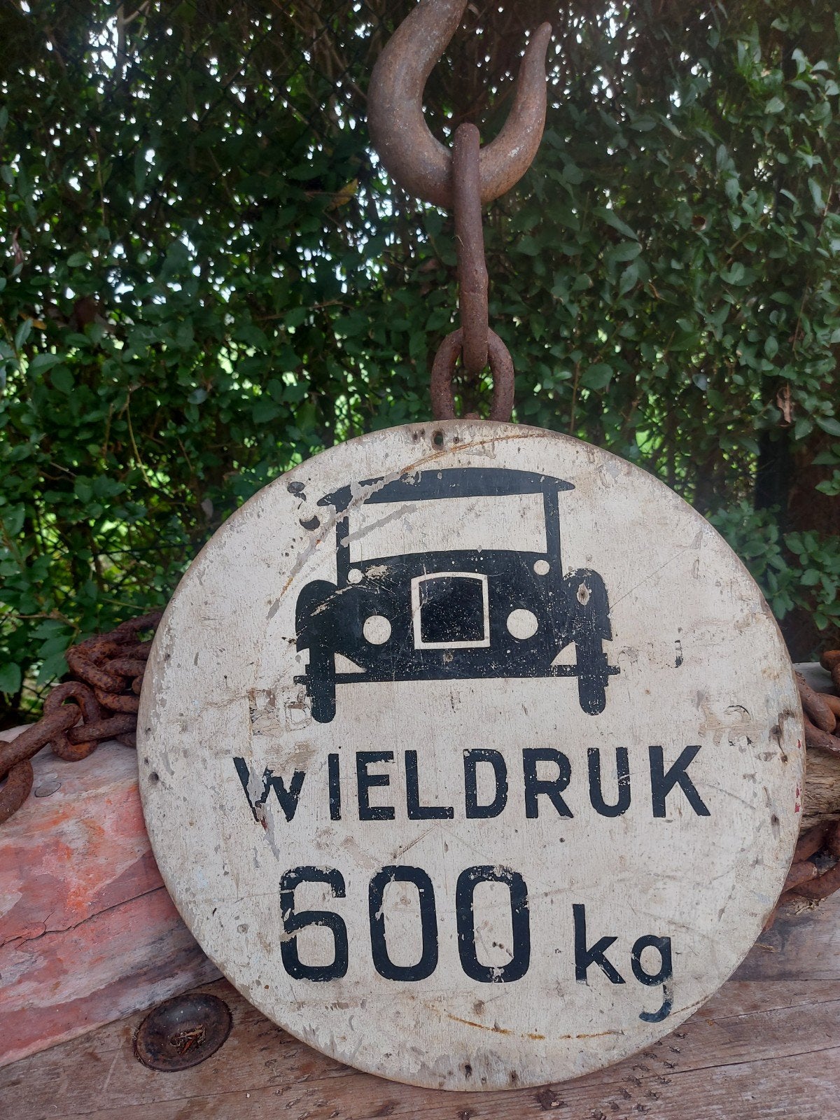 Antiek houten brugbord antiek automobilia bord, Ophalen of Verzenden