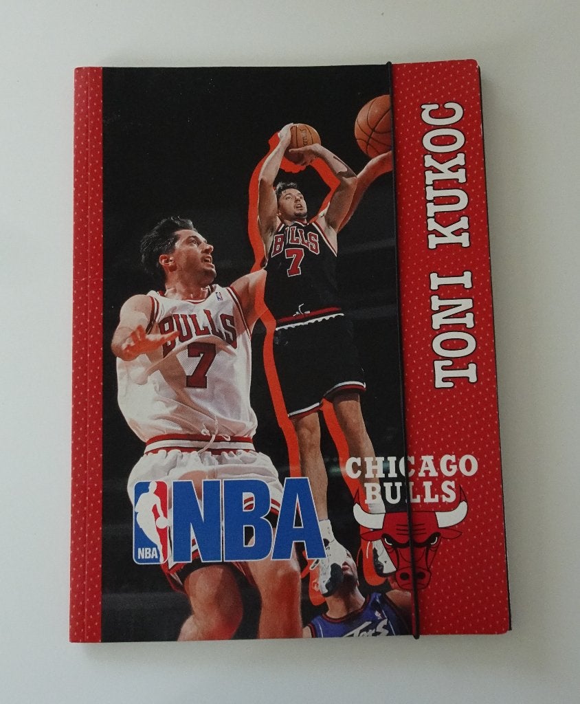 Vintage NBA Chicago Bulls Map - Toni Kukoc - Jaren 90, Ophalen, Zo goed als nieuw, Overige typen