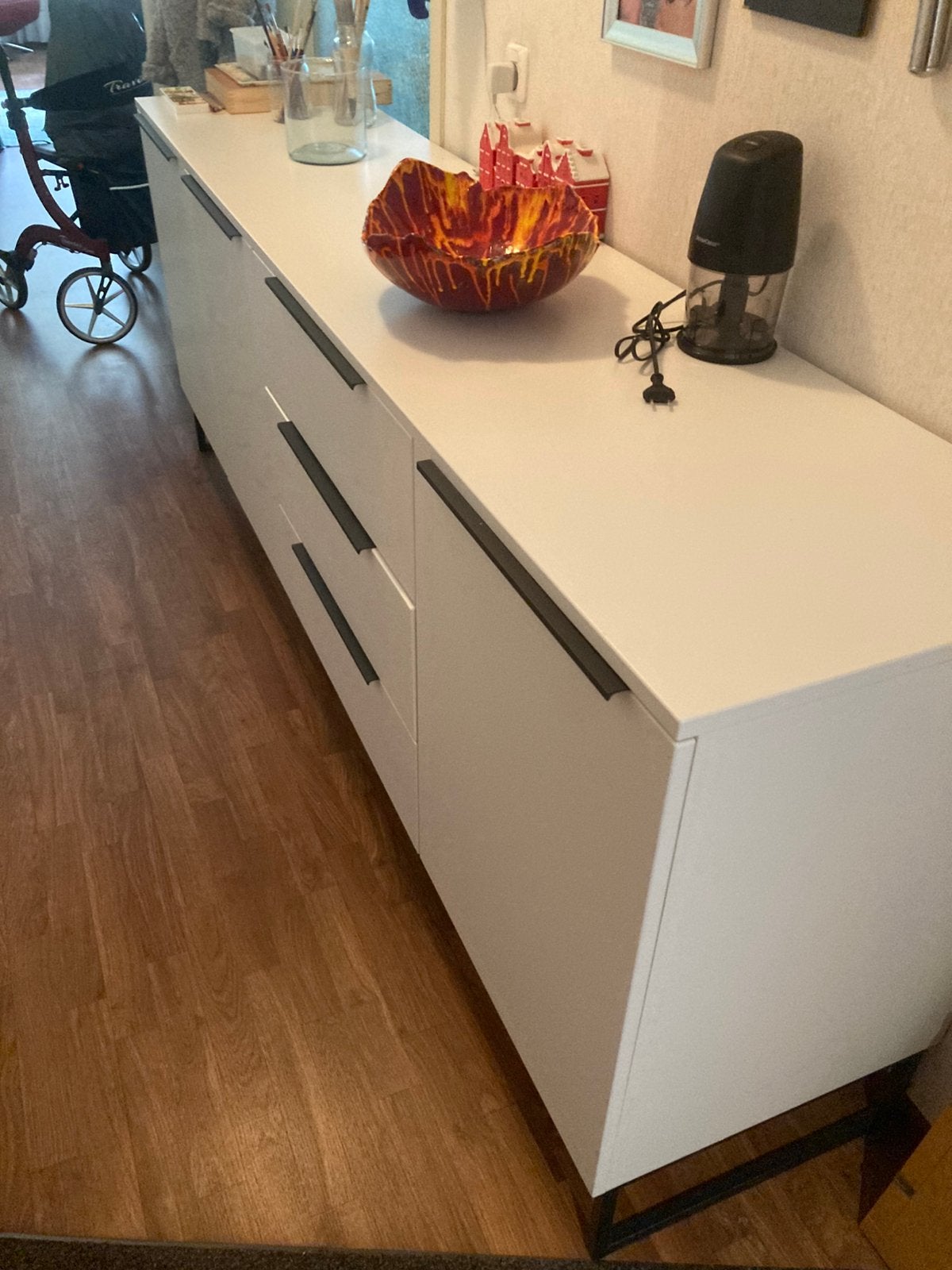Wit dressoir, Ophalen, Zo goed als nieuw, 50 tot 75 cm, 200 cm of meer