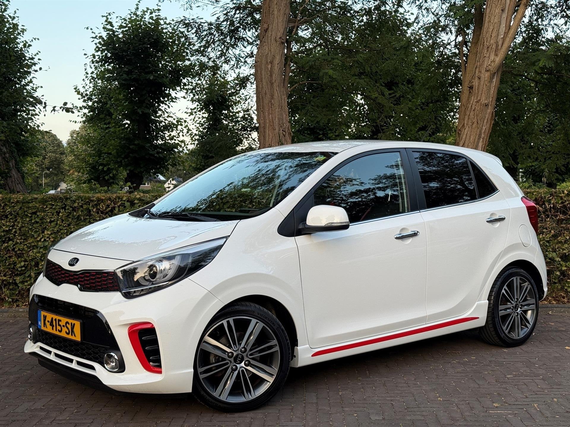 Kia Picanto 1.2 Cvvt First Edition GT-Line Automaat/Airco/PD, Auto's, Kia, Gebruikt, 4 cilinders, Wit, Bedrijf