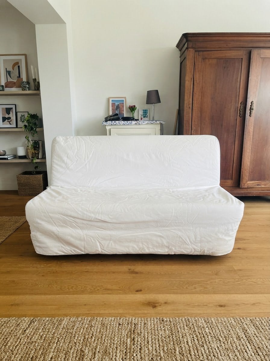 Slaapbank - Wit - 140x100x80 cm, Wit, Tweepersoons, Zo goed als nieuw, 140 cm