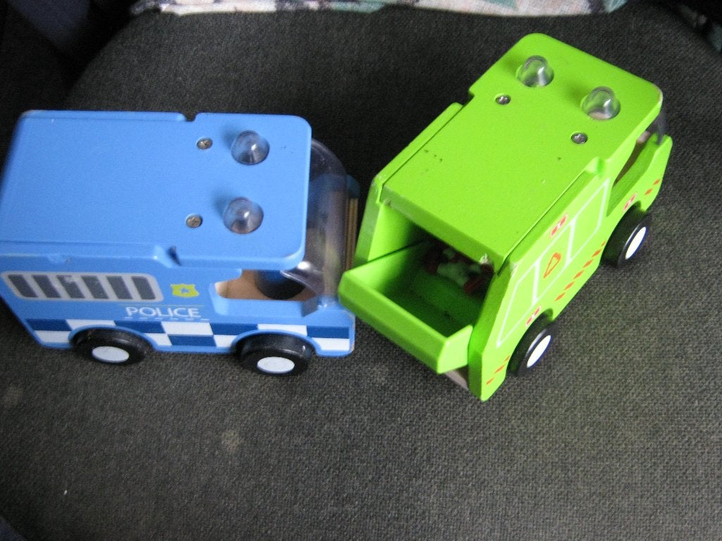 Houten auto,s, Ophalen of Verzenden, Zo goed als nieuw, Duw- of Trekspeelgoed