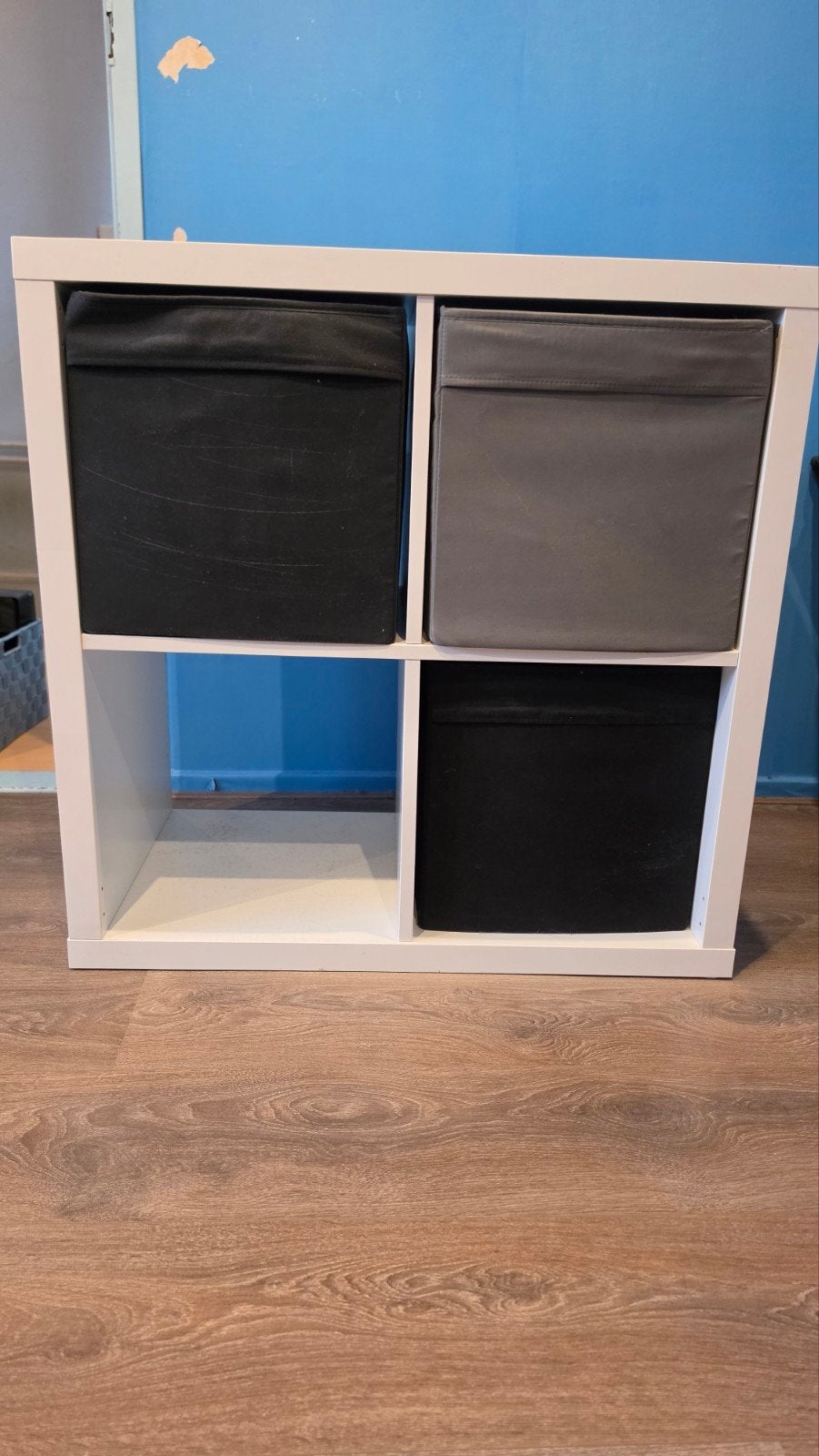 IKEA Kallax kast met 4 vakken en opbergmanden, Ophalen, Gebruikt