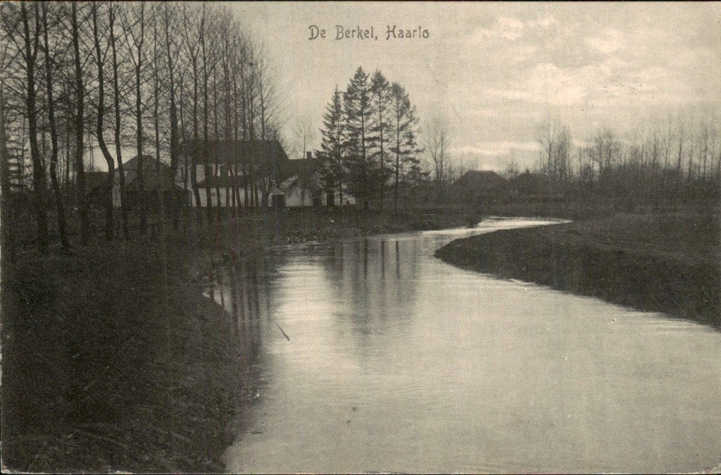 Haarlo - De Berkel - rivier bij huizen, Verzamelen, Ophalen of Verzenden, Voor 1920, Ongelopen, Gelderland