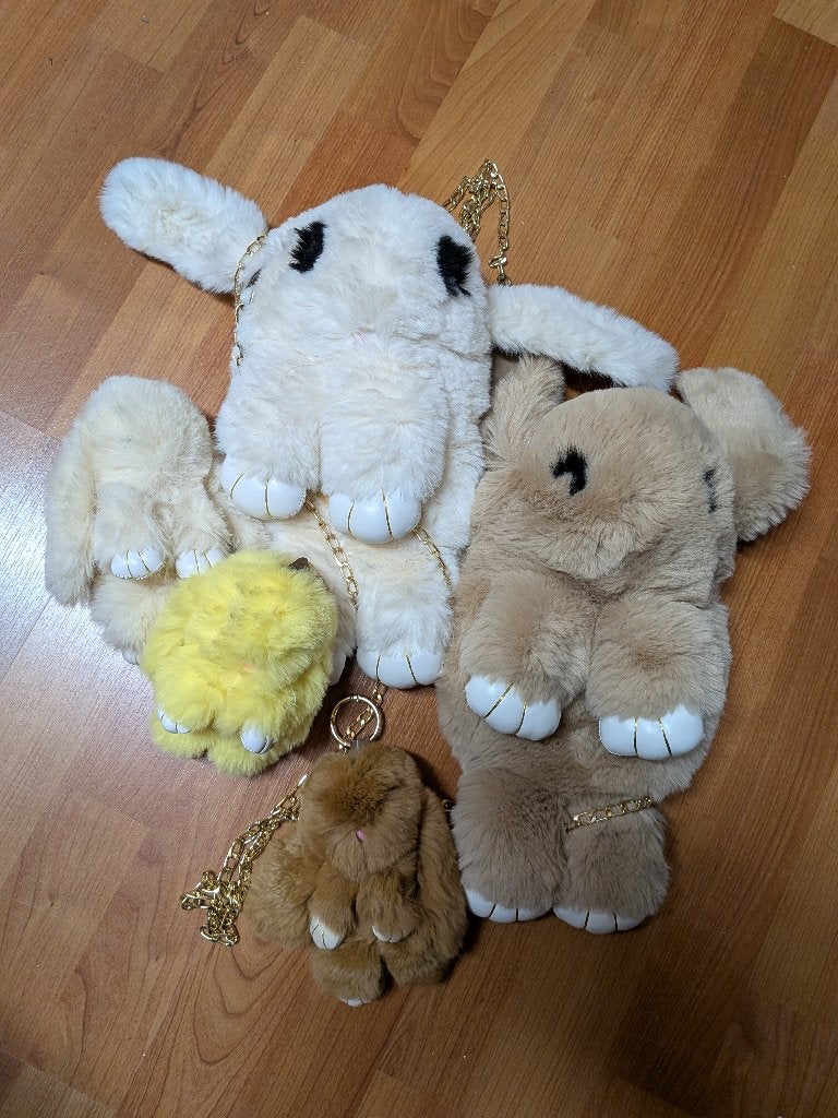 konijnen tas 2 stuks en 3 sleutelhangers, Ophalen of Verzenden, Nieuw, Konijn