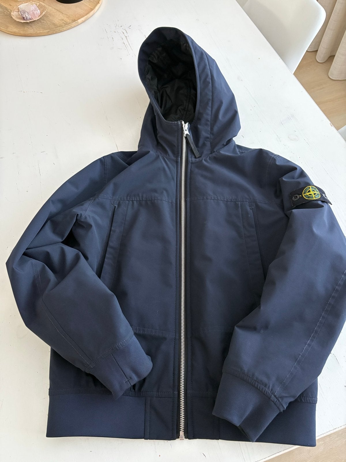 Stone Island Junior Jas Donkerblauw - Maat 12 jaar (156), Kinderen en Baby's, Ophalen of Verzenden, Zo goed als nieuw, Jongen