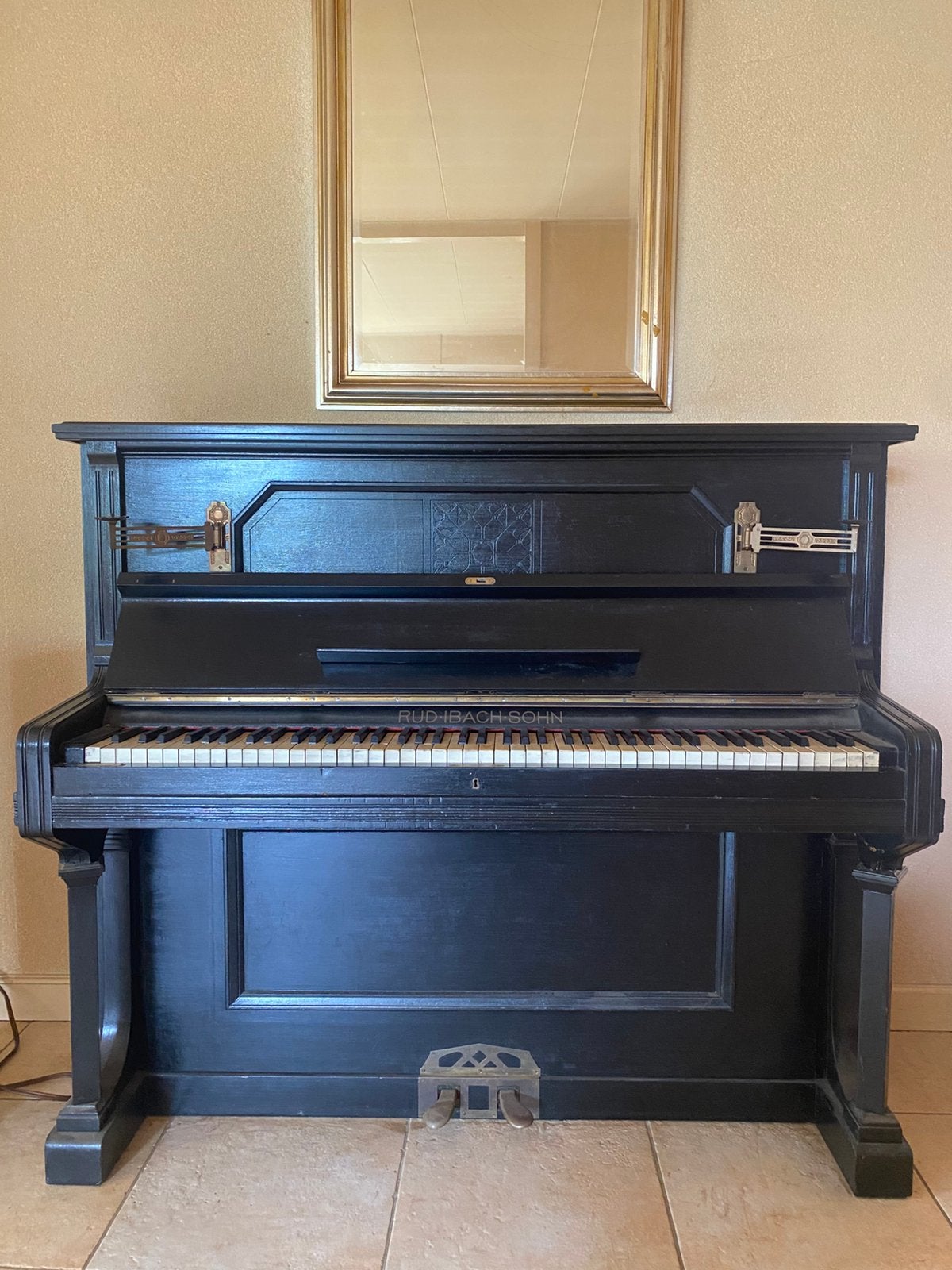 Antieke Duitse piano Rud. Ibach Sohn, Ophalen, Gebruikt, Zwart, Piano