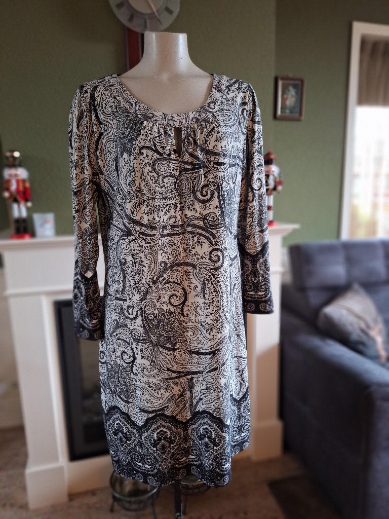 K-Design K Design key hole jurk wit zwart XL, Kleding | Dames, K-design, Verzenden, Zwart, Maat 46/48 (XL) of groter