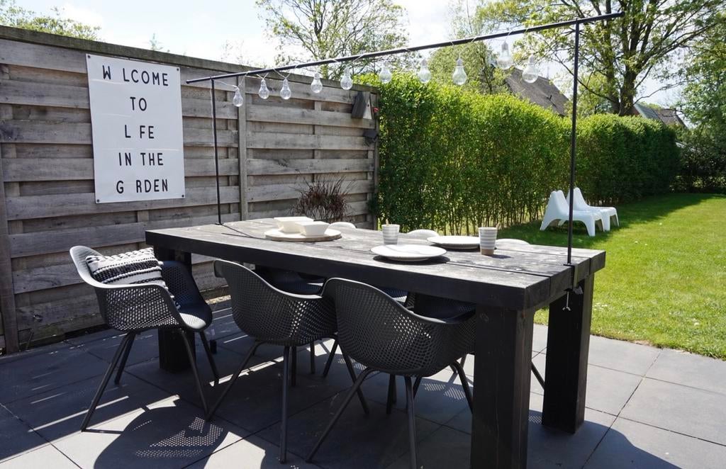 Mooie degelijke tuintafel, Ophalen, Gebruikt, Rechthoekig, Hout